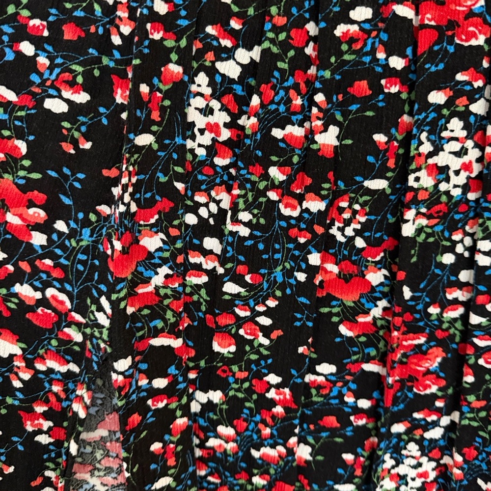 Lulus View From The Meadow Black Floral Print Off-the-shoulder Dress - Size S - Picture 3 of 4